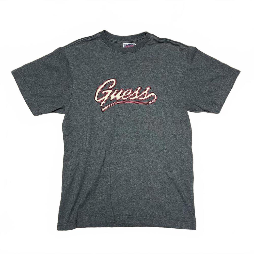 Guess Black and Red Short Sleeve Tees Casual